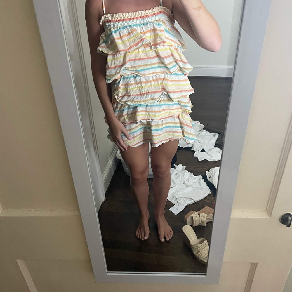 Lovers and friends multicolor ruffle dress